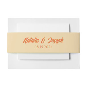 Moderne Orange Farbige Funky Lustige Hochzeit Einladungsbanderole