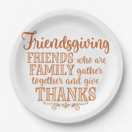 Moderne Orange Friendsgiving Pappteller