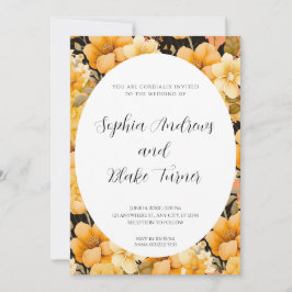 Moderne Orange Garden Gerahmte Hochzeit Einladung