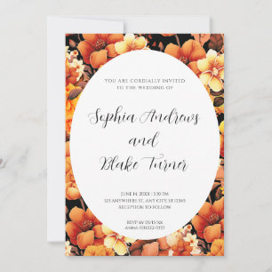 Moderne Orange Garden Gerahmte Hochzeit Einladung