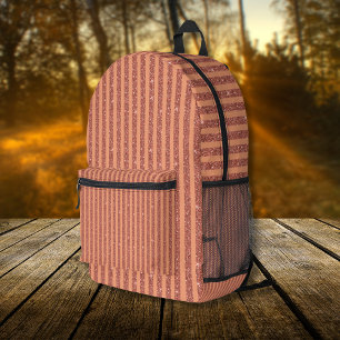 Moderne Orange Mango Glitter Streifen Optik Vertik Bedruckter Rucksack