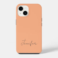 Moderne Orange Pastell Chic Schrift Personalized