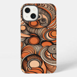 Moderne Orange-Pfirsich-Abstraktmuster iPhone Hülle