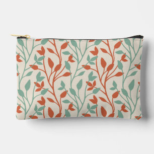 Moderne Orange-Sage-Botanik-Rankenmuster Zubehörtasche