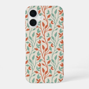 Moderne Orange-Salbei-Botanik-Reben-Design iPhone 16 Hülle