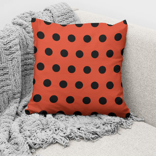 Moderne orange schwarze Punkte Muster Kissen