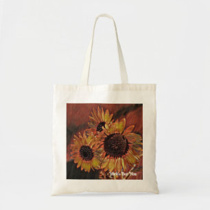 Moderne orange Sonnenblumen Art Muttertag Tragetasche