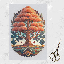 Moderne Orange Tree Illustration Seidenpapier