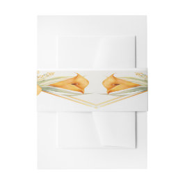 Moderne Orange und Ivory Calla Lily Einladungsbanderole
