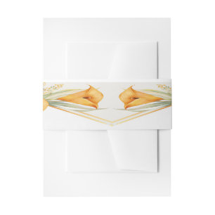 Moderne Orange und Ivory Calla Lily Einladungsbanderole