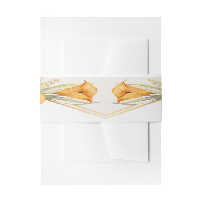 Moderne Orange und Ivory Calla Lily Einladungsbanderole (Vorderseite Beispiel)