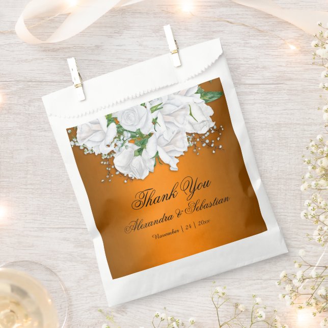 Moderne Orange- und Rose-Hochzeiten Geschenktütchen (Ausgeschnitten)