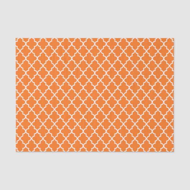 Moderne Orange und Weiß-marokkanische Quartierfoli Seidenpapier (Vorderseite)