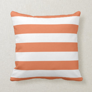 Moderne, orange und weiße Streifen Kissen