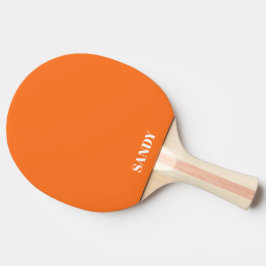 Moderne orange-weiße Monogramm-Name Tischtennis Schläger