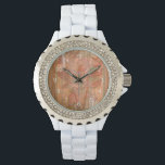 Moderne orangefarbene Blütendrucke auf gestreiftem Armbanduhr<br><div class="desc">Dieses moderne orangefarbene Blumenbild aus Jennifer Goldberger ist eine originelle Kreation und liegt auf einem abgeschnittenen Hintergrund. Die Blume passen fast zum Hintergrund. Lass es passt sich der Erholung deiner Zuhause an,  indem du es heute kaufst!</div>