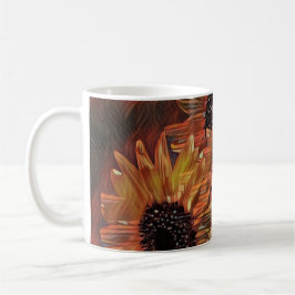 Moderne Orangefarbene Sonnenblumen Art Muttertag F Kaffeetasse