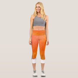 Moderne, orangefarbene Wasserfarbe künstlerische,  Capri Leggings