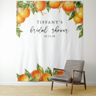 Moderne Orangen  Citrus-Brautjungfernparty Wandteppich