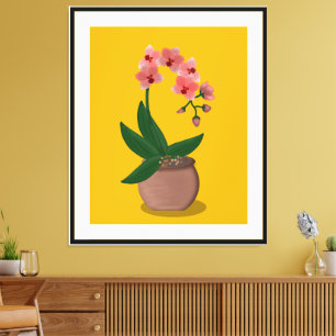Moderne Orchid-Illustration des Mittelalters Leinwanddruck