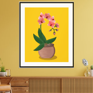 Moderne Orchid-Illustration des Mittelalters Leinwanddruck