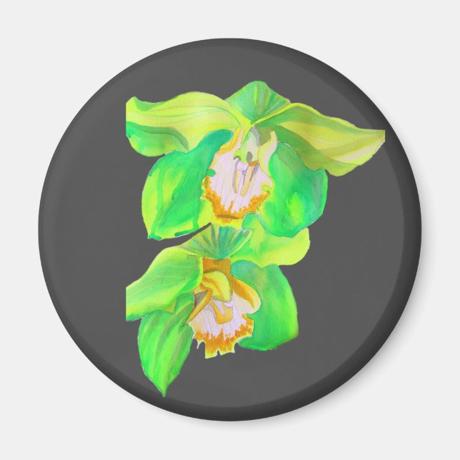 Moderne Orchidee moderne Blume Magnet (Vorne)