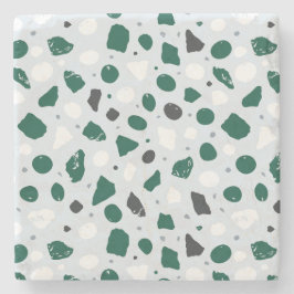 Moderne organische Terrazzo | Abstrakte Steinmosai Steinuntersetzer