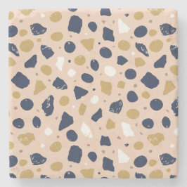 Moderne Organische Terrazzo | Abstrakte Steinmosai Steinuntersetzer