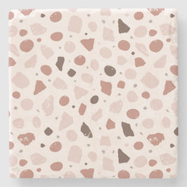 Moderne organische Terrazzo | Abstrakte Steinmosai Steinuntersetzer