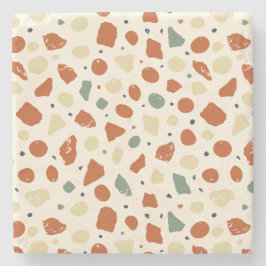 Moderne organische Terrazzo | Abstrakte Steinmosai Steinuntersetzer