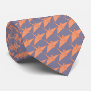 Moderne Origami Crane Muster Lila & Orange Krawatte