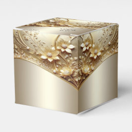 Moderne, ornamentale goldene Blumen- Geschenkbox m Geschenkschachtel