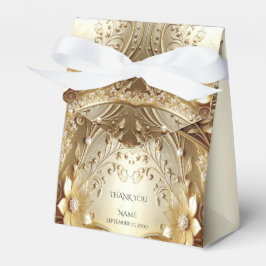 Moderne, ornamentale goldene Blumen- Geschenkbox m Geschenkschachtel