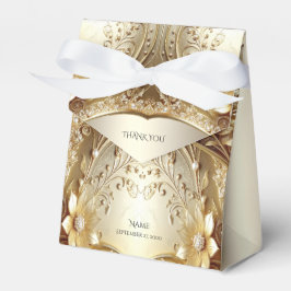 Moderne, ornamentale goldene Blumen- Geschenkbox m Geschenkschachtel