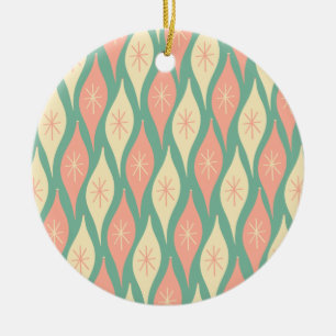 Moderne Ornamente Muster Aquamarin & rot