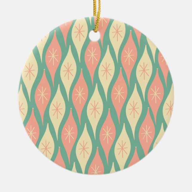 Moderne Ornamente Muster Aquamarin & rot (Vorne)