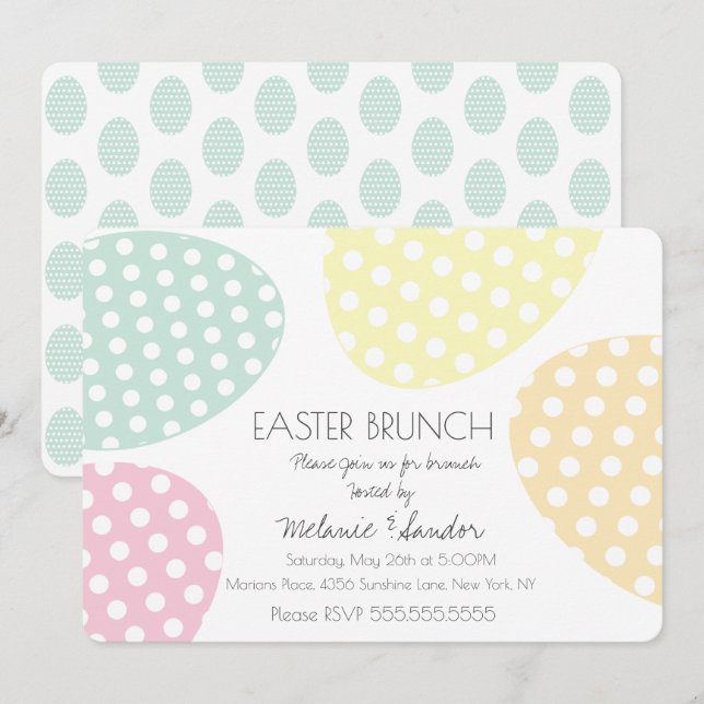 Moderne Osterdotter Eierspeise Brunch-Familie Einladung (Vorne/Hinten)