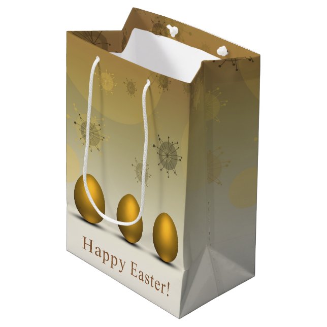 Moderne Ostereier Mittlere Geschenktüte (Vorderseite Schrägansicht)