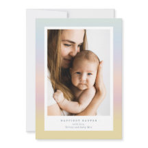 Moderne Ostern Familienfoto Karte | Sanfte Pastell