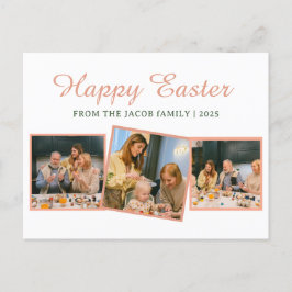 Moderne Osternfamilie Drei Foto Feiertagspostkarte