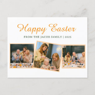 Moderne Osternfamilie Drei Foto Feiertagspostkarte