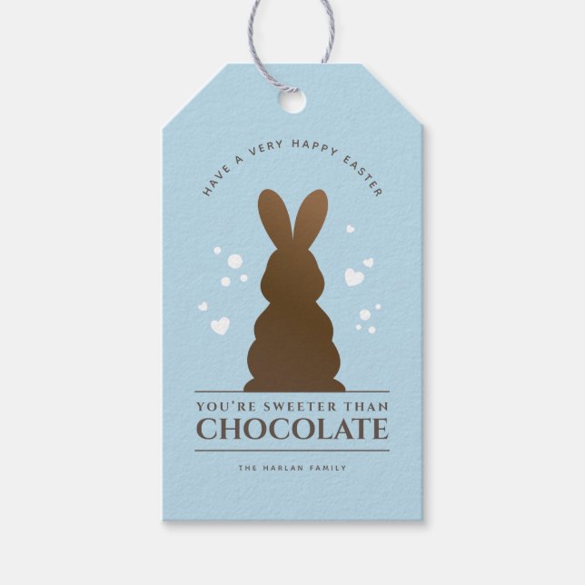 Moderne Osterschokolade Personalisiert Geschenkanhänger (Vorderseite)