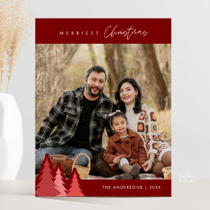 Moderne Outdoor-, Fröhlichste Weihnachtsfamilienfo Postkarte