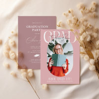 Moderne Oval Foto & Signature Graduation Party