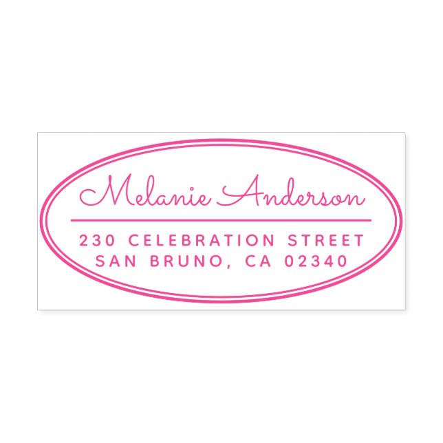 Moderne Oval Frame Niedliche Skriptbezeichnung Rüc Permastempel (Design)