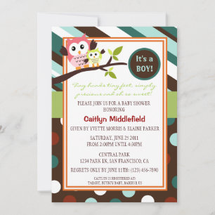 Moderne Owls Babydusche lädt ein Einladung