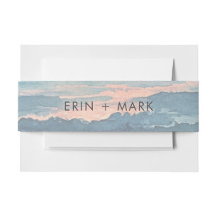 Moderne Ozean-Sonnenuntergang-Aquarell-Strandhochz Einladungsbanderole