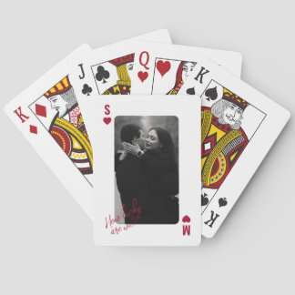 Moderne Paar-Foto-Minimalistisches Hochzeitsjubilä Spielkarten