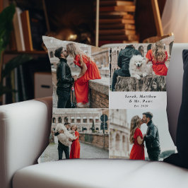 Moderne Paare 4 Foto Collage Kissen