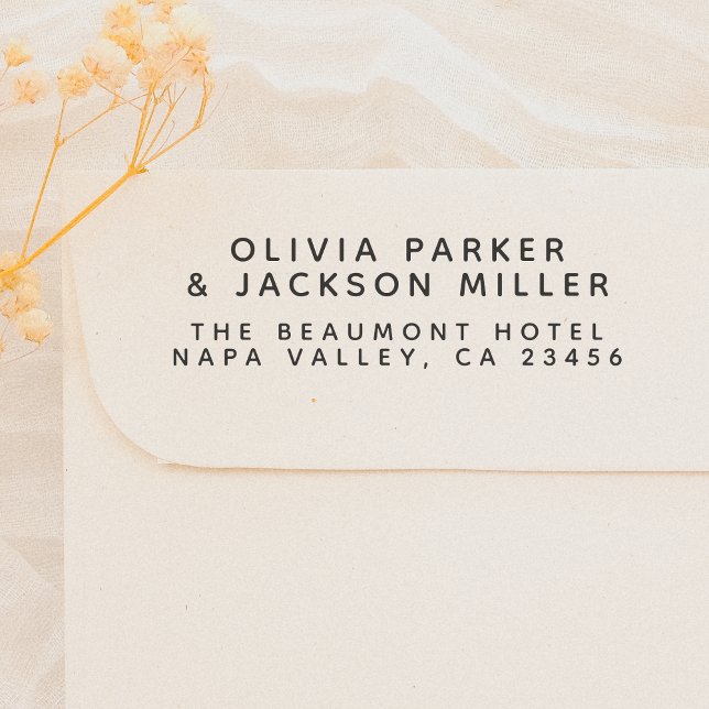 Moderne Paare Minimalistischer Rücksendeadresse Gummistempel (Von Creator hochgeladen)